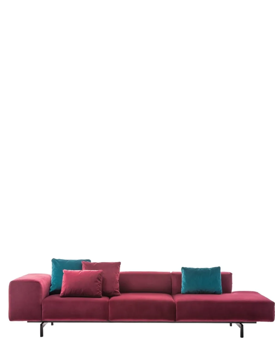 Largo ottoman 3 posti velluto - destro